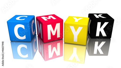 Illustration: würfel cube cmyk 3D würfel cube cmyk 3D