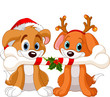 Two Christmas dogs