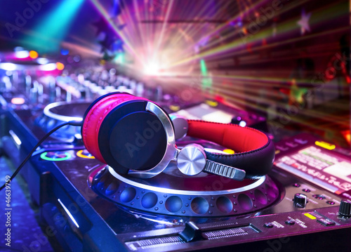 Photo: Dj mixer with headphones Dj mixer with headphones