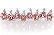 Workflow People on Gears Teamwork Workforce Working Together
