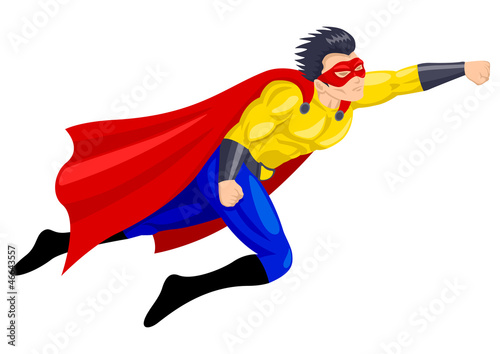 Vector: Superhero with a mask in flying pose Superhero with a mask in flying pose