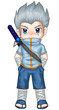 Chibi style illustration of a superhero