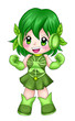 Chibi style illustration of a super-heroine