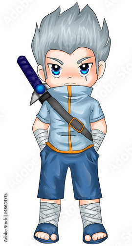 Illustration: Chibi style illustration of a superhero Chibi style illustration of a superhero