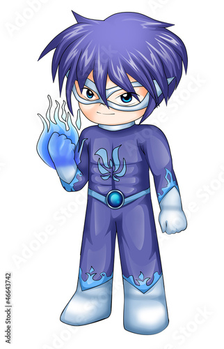 Illustration: Chibi style illustration of a superhero Chibi style illustration of a superhero