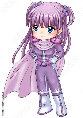 Illustration: Chibi style illustration of a super-heroine Chibi style illustration of a super-heroine
