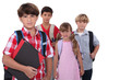 Schoolchildren with backpacks