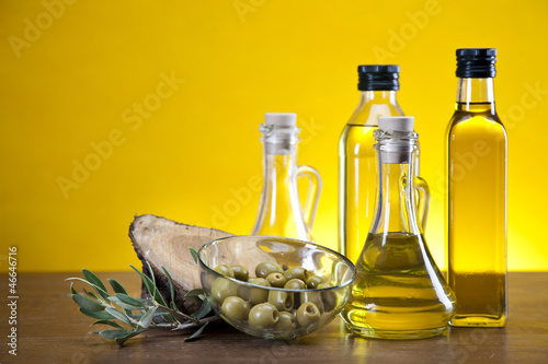 Photo: Olive oil and olives Olive oil and olives