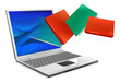 Laptop books education or ebook concept