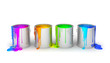 Rainbow buckets isolated on white
