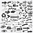 Big set of doodled arrows