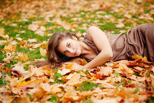 Photo: Autumn woman. Autumn woman.