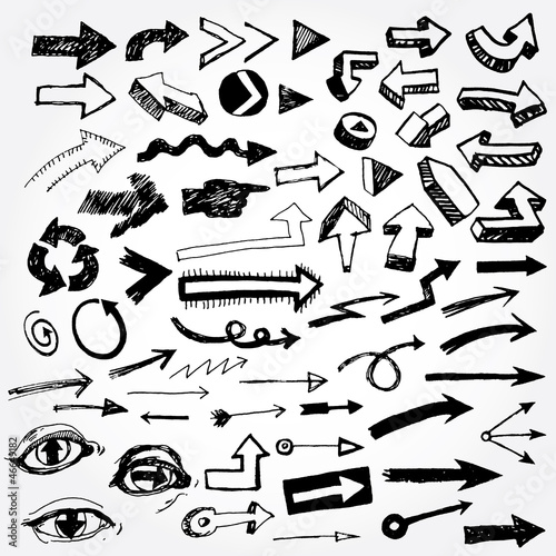 Vector: Big set of doodled arrows Big set of doodled arrows