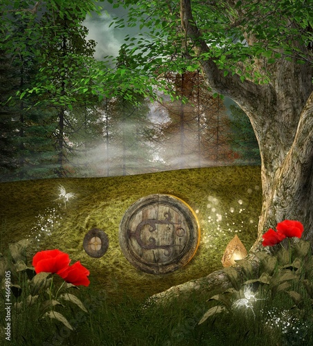 Illustration: midsummer night' s dream series - elves house midsummer night' s dream series - elves house