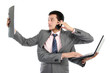 multitasking businessman