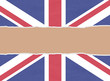 Union flag wrapping paper torn through the centre