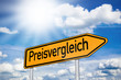 Wegweiser mit Preisvergleich und Sonne