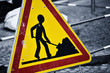 panneau de signalisation routière,danger,travaux