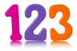 Photo: color numbers with reflection on white color numbers with reflection on white