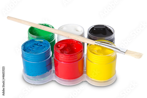 Photo: color gouache with paintbrush color gouache with paintbrush