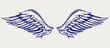 Angel wings. Doodle style