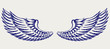 Angel wings. Doodle style