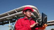 Petrochemical Engineer Using Laptop