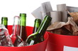 Bottles and paper