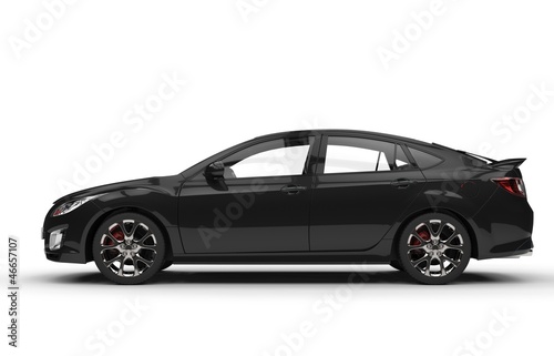 Illustration: Black Car Side View Sports Edition Black Car Side View Sports Edition