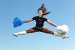 Young female dancer against white background