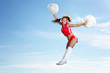 Young female cheerleader