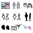 toilet symbols hand drawn icons in vector
