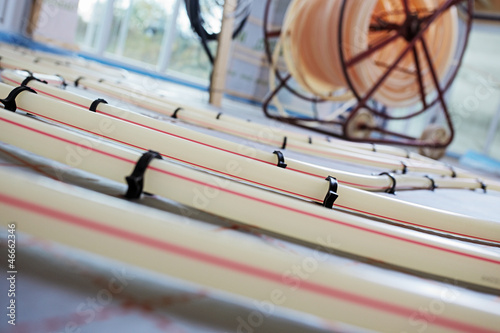 Photo: installing the floor heating installing the floor heating