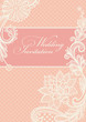 Wedding invitation. Lace background.