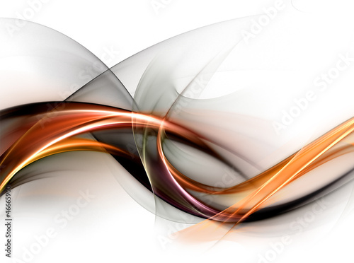 Illustration: Elegant gold fractal waves Elegant gold fractal waves