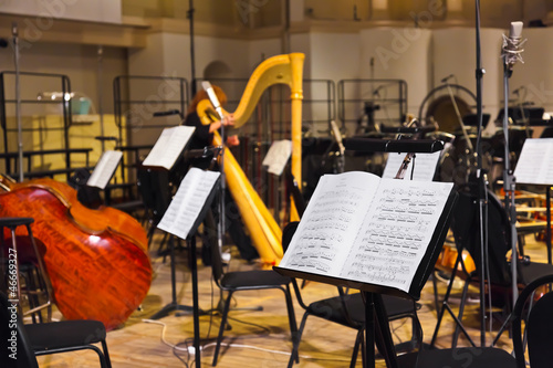 Photo: Musical instruments and sheet music Musical instruments and sheet music