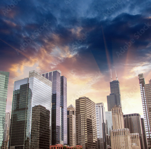 Photo: Skyscrapers and Skyline of Chicago, Illinois - USA Skyscrapers and Skyline of Chicago, Illinois - USA