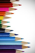 Many different colored pencils