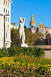 Public Statue and Flowers at Placa Catalunya, Barcelona