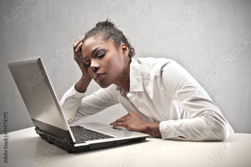 Photo: Bored Black Woman Bored Black Woman