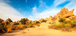 Hidden Valley in Joshua Tree National Park, USA. Sunset.