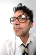 crazy man with big glasses