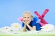 pretty girl in bright clothing or fancy dress