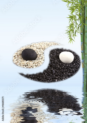 Photo: concept zen bambou yin yang concept zen bambou yin yang