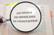 Artikel 1: Die Würde des Menschen ist unantastbar