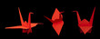 Red crane bird origami