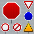 Blank road signs