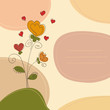 Romantic background with flowers hearts and place for text