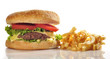 Menú de comida rápida a base de hamburguesa.
