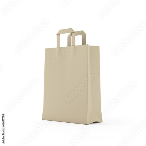 Illustration: Brown paper bag isolated on white Brown paper bag isolated on white